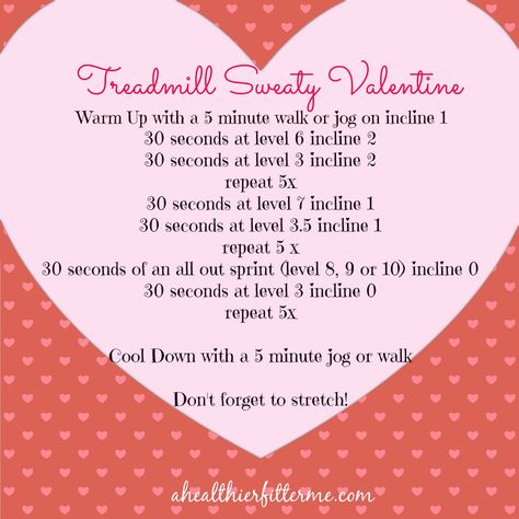 Show your body some love today with this Treadmill Sweaty Valentine workout! Valentines Workout, Free Workouts, Treadmill, Get Healthy, Jogging, Valentine's Day, Valentines Day, Blogger, Valentines