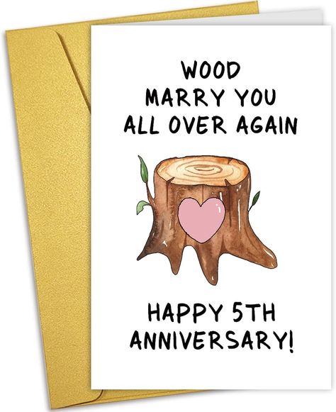 Amazon.com: Nchigedy Fifth Anniversary Card for Him, Funny Wood Anniversary Card from Wife, 5th Wedding Anniversary Card, 5 Years Married Gift for Husband : Electronics Anniversary Cards For Him, Fifth Anniversary, Anniversary Cards For Husband, Married Gift, Wood Anniversary, 5th Wedding Anniversary, Anniversary Greeting Cards, Funny Anniversary Cards, Anniversary Gifts For Husband