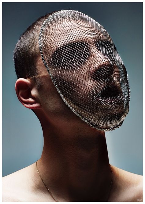 Tyler-Recher-Fashionisto-Exclusive-009 Fencing Mask, Shadow Creatures, Ball Mask, Miles To Go, Costume Ball, Mens Editorial, V Magazine, Cool Masks, Queer Art