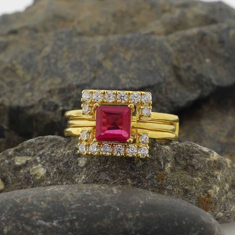 Excited to share the latest addition to my #etsy shop: Princess Diamond solitaire Ring Guard, Lab Ruby guard in 14K solid gold #jewelry #ring #no #squareprincess #gold #rosegold #diamond #yes #victorian https://etsy.me/2R1NL7W Wedding Ring Guard, Ring Guards Enhancer, Princess Diamond Ring, Anniversary Gifts For Her, Anniversary Ring Set, Ring Guard, Diamond Wedding Rings Sets, Ruby Diamond Rings, Diamond Wedding Ring