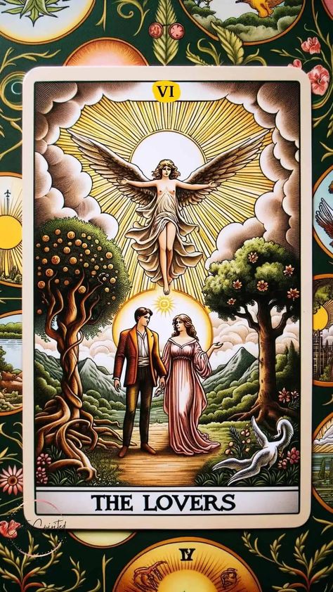 The Lovers Tarot Card Wallpaper, The Lovers Wallpaper, Tarot Lovers Card, Lovers Tarot Card Meaning, Tarot The Lovers, The Lovers Card, Lovers Wallpaper, Love Tarot Card, Lovers Tarot Card