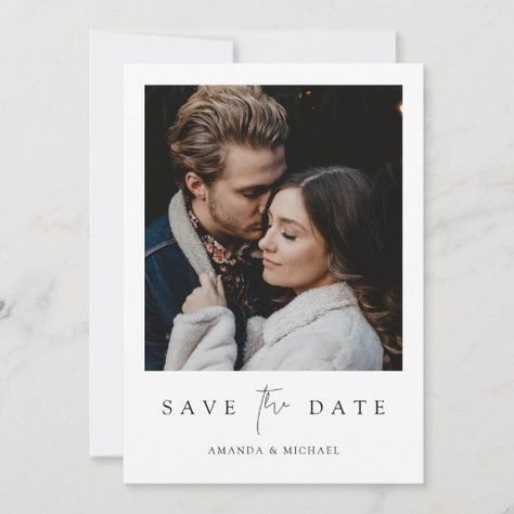 Wedding Invite Template, Postcard Wedding Invitation, Modern Save The Dates, Date Photo, Minimalist Photos, Photo Save The Date, Save The Date Photos, Thank You Postcards, Photo Wedding Invitations