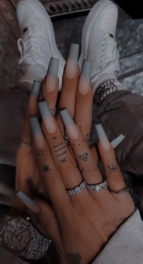 Dark Grey Acrylic Nails, Matte Grey Acrylic Nails, Gray Square Nails, Grey Nail Designs Coffin, November Nails Coffin, Grey Square Nails, Long Grey Nails, Grey And Black Nails, Gray Matte Nails