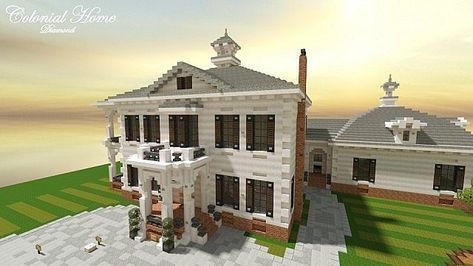 Colonial Home | Cubed Creative | Minecraft Project Minecraft Colonial House, West Indies Architecture, Minecraft Town, Colonial Home, Colonial Design, Minecraft Tips, Minecraft Map, Minecraft Inspo, Minecraft House