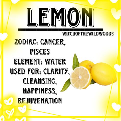 WitchOfTheWildWoods Lemon Witchcraft, Lemon Properties Magic, Lemon Witchcraft Uses, Lemon Grass Uses Witchcraft, Lemons In Witchcraft, Lemon Oil Magical Properties, Kitchen Witchcraft, Winter Solstice Celebration, Solstice Celebration