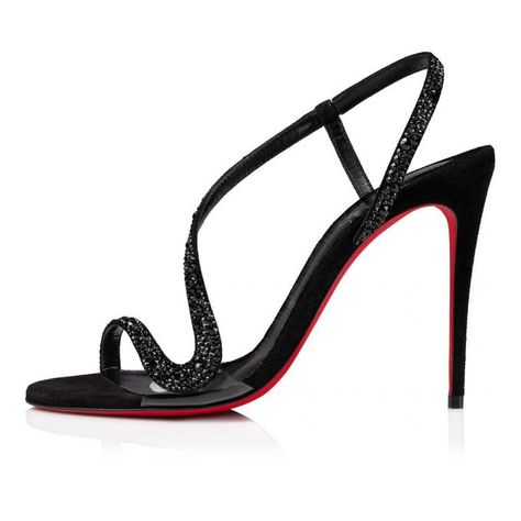 Red Stiletto Heels, Red Stilettos, Louboutin Heels, Christian Louboutin Heels, Red Sole, Stiletto Sandals, Wave Design, Suede Material, High End Fashion