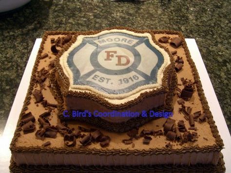 Firefighter grooms cake by C. Bird's Coordination & Design - a S. OKC | Moore home bakery specializing in custom cake design and event coordination. Contact us at 2cbird@cox.net. Fireman Grooms Cake, Firefighter Grooms Cake, Wedding Makeup Blonde, Fire Wedding, Grooms Cakes, Home Bakery, Grooms Cake, Custom Cake, Wishful Thinking