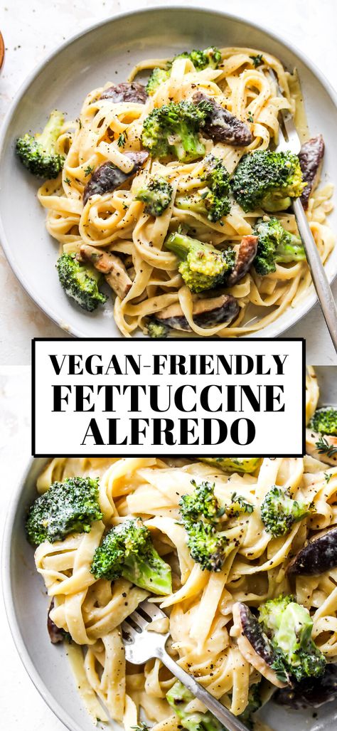 Plant Based Pasta Recipes, Broccoli Fettuccine Alfredo, Mushroom Fettuccine, Vegan Alfredo Sauce, Vegan Alfredo, Pasta Alternative, Cooking Stuff, Wfpb Recipes, Savory Dishes