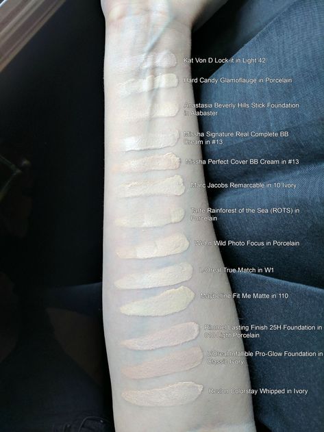 Makeup Looks Pale Skin, Foundation For Pale Skin, Pale Foundation, Pale Skin Makeup, Fair Skin Makeup, Pale Makeup, Foundation Swatches, Pale Girl, Makeup Swatches