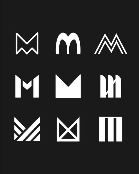 letter m monogram logos for inspiration M Geometric Logo, M Star Logo, M Logo Ideas, Mv Monogram, M Graphic Design, Nexus Logo, M Monogram Logo, Mission Logo, Hm Logo