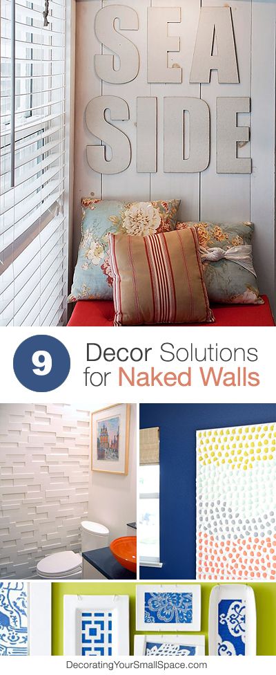 9 Decor Solutions for Naked Walls • Ideas & Tutorials! Diy Crafts Tutorials, Walls Ideas, Old Stuff, Wall Ideas, Wall Treatments, Diy Wall Art, Shelf Decor, Small Space, Unique Decor