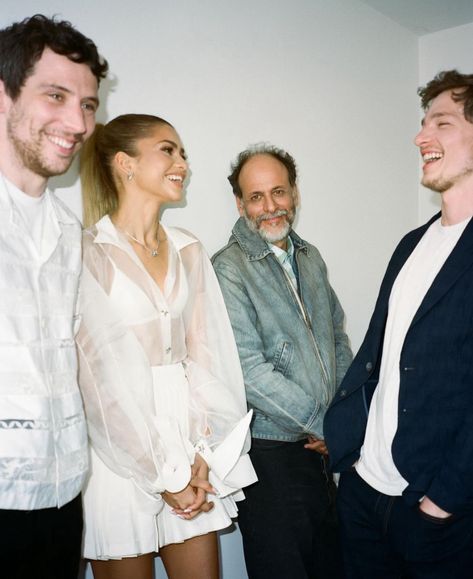 Luca Guadagnino, Josh O'Connor, Zendaya and Mike Faist for Challengers press Josh Oconnor, Luca Guadagnino, Mike Faist, The Golden Boy, Academy Award Winners, Screen Time, Going Crazy, Dance Videos, The New York Times