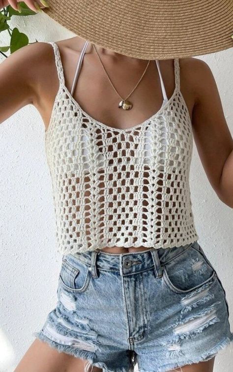 Crop Top Pattern, Crochet Crop Top Pattern, Patterned Crop Top, Crochet Tops Free Patterns, Crochet Summer Tops, Crochet Shirt, Crochet Top Pattern, Crochet Crop Top, Boho Crochet