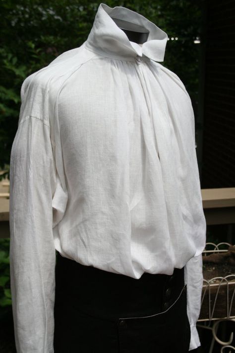 Mens Regency/ Federalist Era Linen Shirt 1790-183O | Etsy Gothic Regency, Regency Men, Victorian Shirt, Poet Shirt, Regency Era Fashion, 18th Century Dress, Americana Vintage, 18th Century Clothing, Regency Fashion