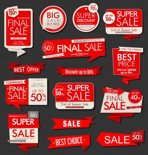 Sale Sticker Design, Branding Stickers, Advertising Campaign Design, Sale Signage, Banner Ribbon, Campaign Design, Vector Banner, Photo Shop, Banner Template Design