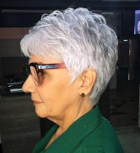 Silver Pixie, Hair And Glasses, Grey Hair And Glasses, Short Grey Hair, Mom Hairstyles, Best Short Haircuts, Haircut For Older Women, Pixie Haircuts, Short Hair Over 60