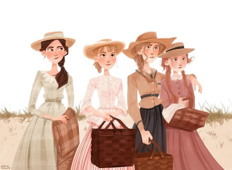 Brittney ☀ on Instagram: “the March sisters!! drawn from a movie still 🌻 #littlewomen” Jo March Drawing, Little Women Fanart, Little Women Illustration, The March Sisters, Little Women Quotes, March Sisters, Jo March, Little Woman, Little Women 2019