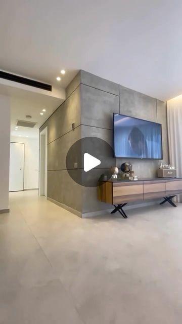 Cement Tv Wall, Microcement Tv Wall, Tv Wall Concrete, Tv Wall Design Cement Work, Concrete Tv Wall, Concrete Effect Tv Stand, Tv Wall, Barn House, Home Diy