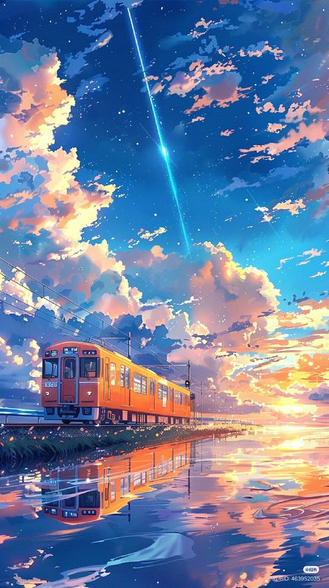 Wallpaper Anime Sky Aesthetic Wallpaper, Blue Pretty Wallpaper, Lofi Wallpaper Iphone, Aesthetic Anime Scenery Wallpaper, Anime Landscape, Time Wallpaper, The Best Wallpapers, Dreamy Artwork, Best Wallpapers