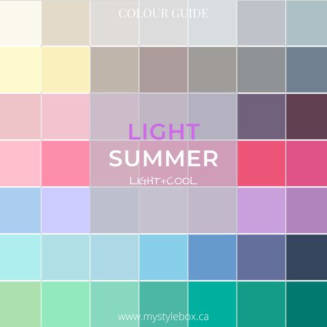 Light Summer Color Palette Outfits, Light Summer Style, Palette Wardrobe, Light Summer Clothes, Color Analysis Summer, Light Summer Color Palette, Soft Summer Palette, Soft Summer Color Palette, Colorful Summer Dresses