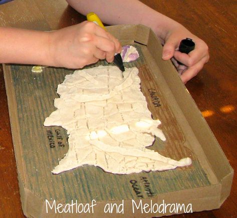 salt dough maps Salt Dough Map, 50 States Activities, Salt Dough Projects, Map Of Greece, Cc Cycle 3, Greece Map, 13 Colonies, Homeschool Geography, Homeschool Social Studies