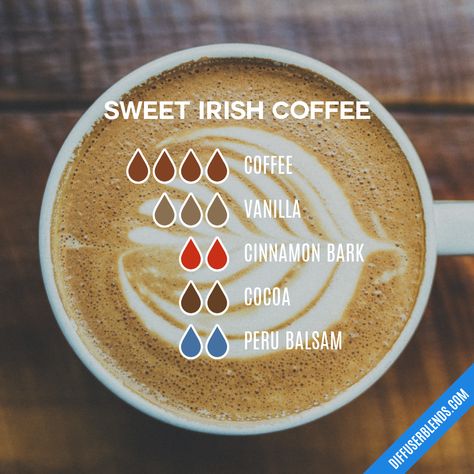 Sweet Irish Coffee | DiffuserBlends.com Oil Diffuser Benefits, Essential Oil Diffuser Benefits, Diffuser Benefits, Cardamom Oil, Cassia Essential Oil, Coffee Essential Oil, Cardamom Essential Oil, Best Diffuser, Fall Essential Oils