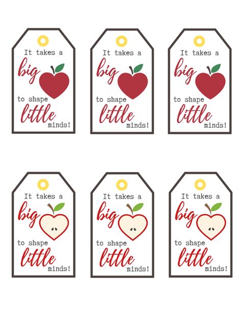 It Takes a Big Heart to Shape Little Minds Teacher Appreciation Free Printable Gift Tags | Baking You Happier Teacher Gift Tags Printable Free, Free Printable Teacher Appreciation Tags, Free Teacher Appreciation Printables, Teacher Wallpaper, Cute Gift Tags, Thanks Teacher, Teachers Appreciation Week Gifts, Teacher Treats, Teachers Appreciation