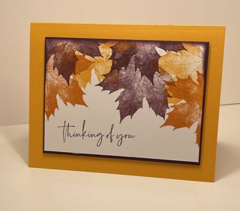 Soft Seedlings, Stampin Up Sympathy Cards, Fall Cards Handmade, Thanksgiving Cards Handmade, Fall Greeting Cards, Come Along With Me, Carte Halloween, Hand Crafted Cards, Leaf Cards