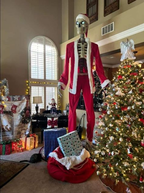 Christmas Skeleton 12 Foot Skeleton Ideas Christmas, Skelly Ideas, 12 Foot Skeleton, Skeleton Clothes, Giant Skeleton, Skeleton Artwork, Christmas Skeleton, Skeleton Costume, Yard Decor