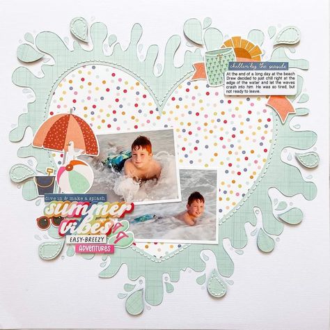 Scrapbook Beach, Allison Davis, Winter Scrapbook Layouts, Computer Font, Baby Scrapbook Pages, Summer Scrapbook, Sketch Ideas, Scrapbooking Inspiration, Scrapbook Sketches