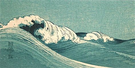 Japanese Woodblock Print, The Wave, 19th century Japanese Water, Japanese Art Prints, Japanese Waves, Japanese Artwork, Wave Art, Art Japonais, Japanese Woodblock Printing, Japanese Painting, Surf Art