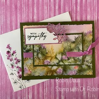 stampwithdrrobin.com Faux Silk Technique For Cards, Thoughtful Journey Stampin Up Cards, Floating Christmas Tree, Thoughtful Expressions, Stampin Up Sympathy Cards, Stamping Techniques Card Tutorials, Joy Fold Card, Designer Paper Cards, Sympathy Cards Handmade