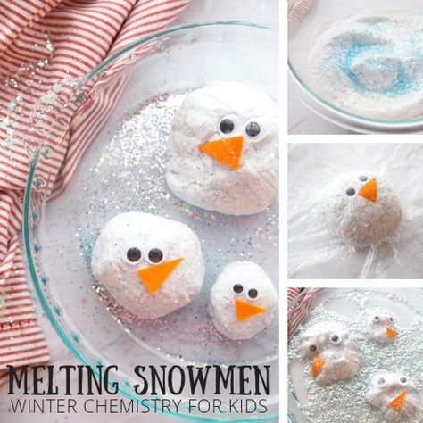 Winter Science Activities, Winter Science Experiments, Chemistry For Kids, Snowmen At Night, Winter Theme Preschool, Melting Snowman, Snowmen Activities, Winter Science, Melting Snowmen