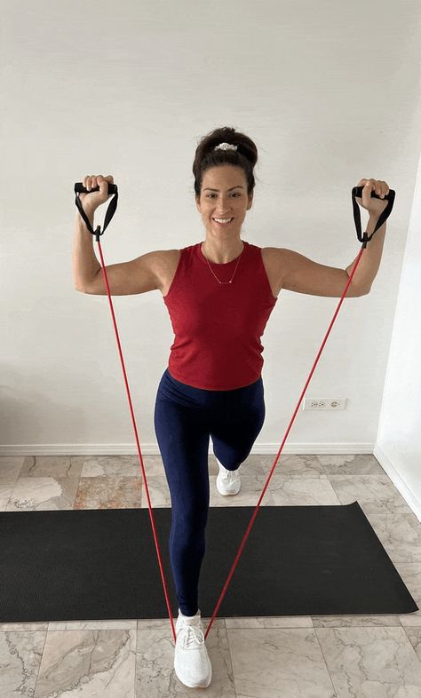 Resistance Band Workout: 11 Resistance Band Exercises to Work Your Arms, Core, Glutes Mini Band Exercises, Resistant Band Workouts, Quad Muscles, Strength Training For Beginners, Full Body Workout At Home, Bar Workout, Basic Workout, Resistance Band Workout, Muscle Body