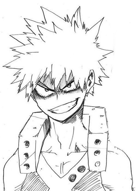 Katsuki Bakugou || Boku no Hero Academia Bakugou Drawing Easy, Bakugou Drawing, My Hero Academia Official Art, My Hero Academia Drawing, Hero Academia Drawing, Academia Drawing, Ink Drawings, Fnaf Drawings, Drawing Easy