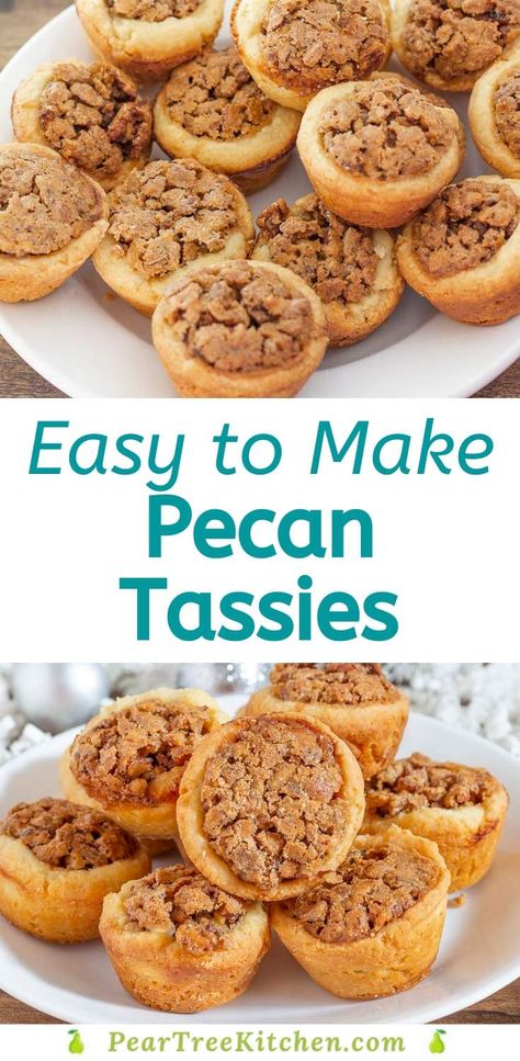 Easiest Deserts Ever, Pecan Tassies Recipe Taste Of Home, Best Pecan Tassies Recipe, Pecan Pie Tassies Recipe, Pecan Sandies Crust Dessert Recipes, Pecan Thumbprint Cookies Recipe, Tea Tassies Cookies, Pecan Pie Dough Recipe, Best Pecan Cookie Recipes