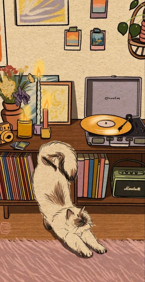 Seni Vintage, Seni 2d, Dessin Adorable, Jolie Photo, Fantasy Illustration, Record Player, Funky Art, الرسومات اللطيفة, 그림 그리기