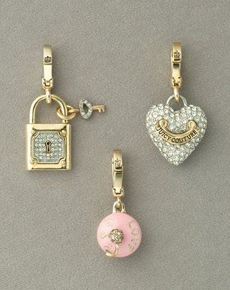 . Juicy Couture Charms, Key Jewelry, Puffed Heart, Pandora Bracelet Charms, Gold Work, Victorian Jewelry, Girly Jewelry, 로고 디자인, Pandora Charms