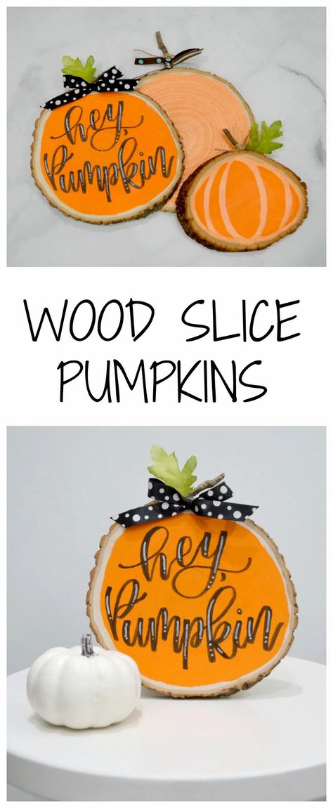 Wood Slice Pumpkins Fall Wood Circle Crafts, Wood Slice Pumpkins Diy, Craft With Wood Slices, Mini Wood Slice Crafts, Fall Wood Slices, Thanksgiving Coasters Diy, Wooden Slice Crafts, Cheap Fall Crafts For Adults, Fun Fall Crafts For Adults