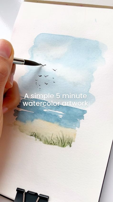 Marah Khudr | A very simple- no detail watercolor artwork that will literally only take you 5 minutes 🐚 #watercolorbeach #kuwait #watercolorbeaches… | Instagram Ombre Christmas Tree, Learn Watercolor Painting, Watercolor Beginner, Watercolor Flowers Tutorial, Learn Watercolor, Watercolor Paintings For Beginners, Watercolor Journal, Watercolor Pictures, Drawing Watercolor