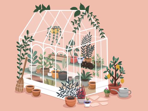 Playroom Wallpaper, House Illustration, Plant Painting, Plant Illustration, Plant Art, Nursery Walls, Grafik Design, Mural Wallpaper, Digital Illustration