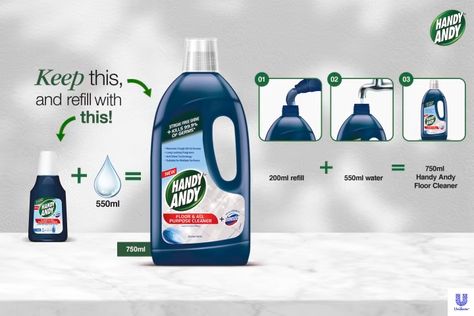 Cleanepedia-Handy-Andy-Content-Bottom Handy Andy, Eco Friendly Bottle, Keep Your House Clean, Cleaning Tile Floors, Kitchen Surfaces, Kitchen Cleaner, Fast Cleaning, Room Smells, Beautiful Windows