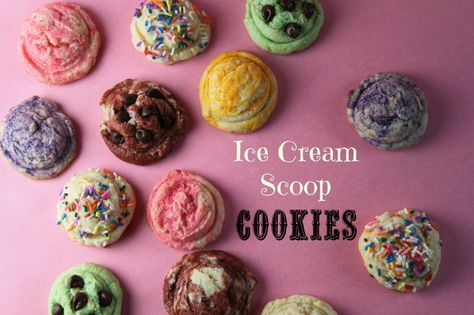 Ice Cream Scoop Cookies Scoop Cookies, Mishloach Manot, Miss Cake, Bar Desserts, Christmas Candies, Ice Cream Art, Cream Cookies, Ice Cream Theme, Gourmet Cookies