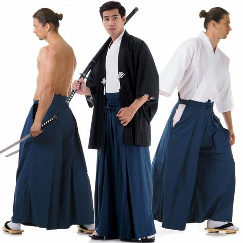 Hakama Outfit, Samurai Dress, Japanese Theme Parties, Kimono Hakama, Japanese Kimono Male, Samurai Kimono, Japanese Theme, Hakama Pants, Kimono Set