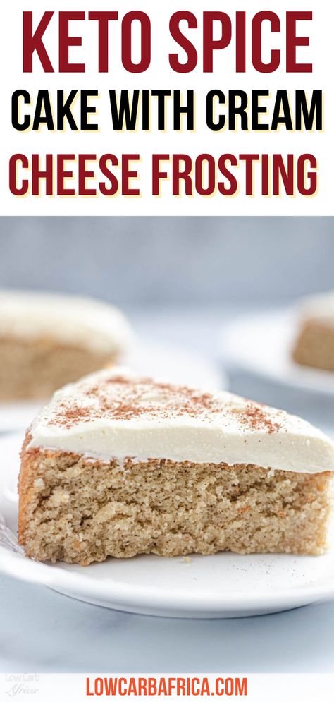 Keto Spice Cake, Keto Cream Cheese Frosting, Sugarfree Cake, Low Carb Christmas Recipes, Keto Cakes, Keto Treats, Keto Bars, Keto Baking, Keto Holiday