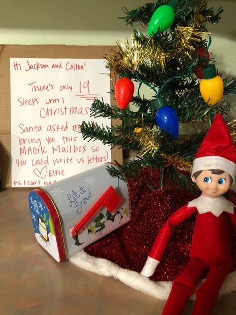 Elf Mailbox Ideas, Elf On The Shelf Mailbox Ideas, Dollar Tree Elf On The Shelf, Dollar Tree Elf, Dollar Tree Elves, Santa Mailbox, Mailbox Ideas, Elf On A Shelf, The Mailbox