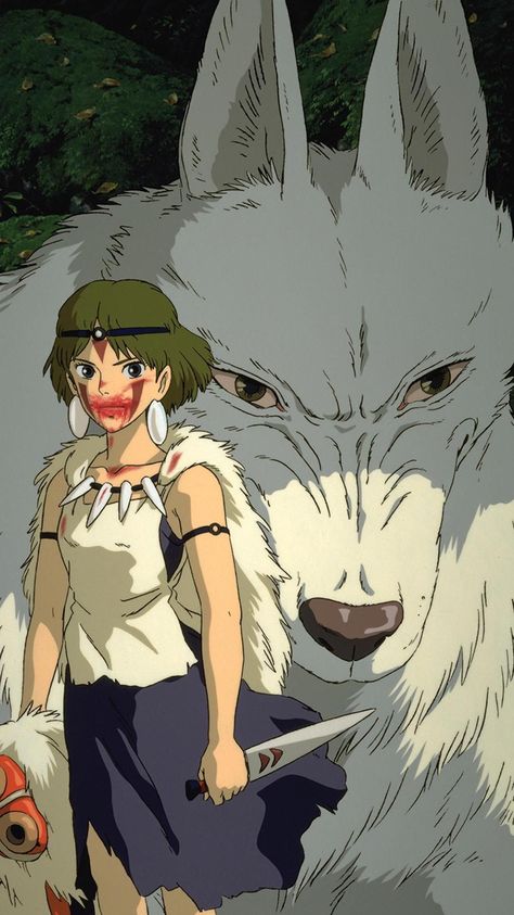 Princess Mononoke Wallpaper, Princess Mononoke Art, Princess Mononoke Tattoo, Mononoke Anime, Katarina League Of Legends, Studio Ghibli Films, Art Studio Ghibli, Movies Wallpaper, Studio Ghibli Fanart