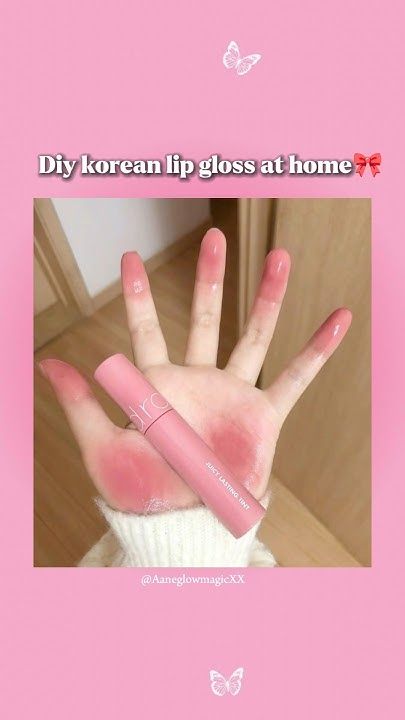 How To Make Lipgloss At Home Easy, How To Make Diy Clay At Home, Diy Glossy Lip Gloss, Korean Crafts Diy, How To Have Korean Lips, How To Make Your Own Lip Gloss Homemade, Lipgloss Diy Recipes, How To Do Korean Lips, Things To Get From Temu