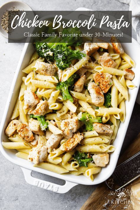 Broccoli Pasta Recipes, Chicken Broccoli Ziti, Chicken Ziti, Chicken Broccoli Pasta Recipes, Broccolini Pasta, Chicken Breast Pasta, Garden In The Kitchen, Pan Fried Chicken Breast, Broccoli Pasta Recipe