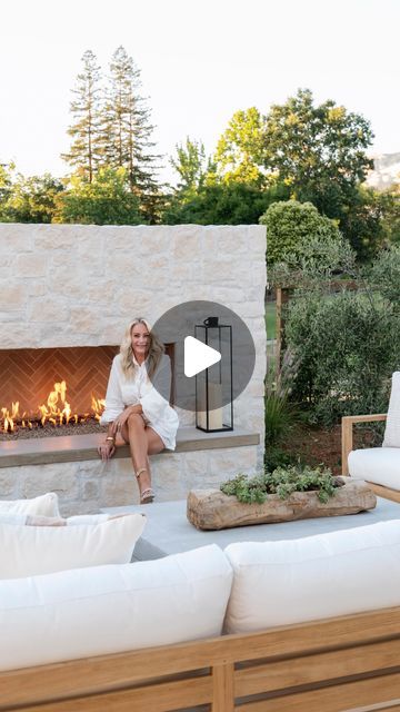 Nicole Salceda on Instagram: "Love the look of an outdoor fireplace without the entire insert? The secret is a linear burner that’s low profile and much cheaper than an entire insert. It puts out a TON of heat too! Linked in my stories tonight." Beach Exterior, Outdoor Fireplaces, Outdoor Designs, Design Board, Outdoor Fireplace, Board Design, Outdoor Design, Pool House, House Inspo